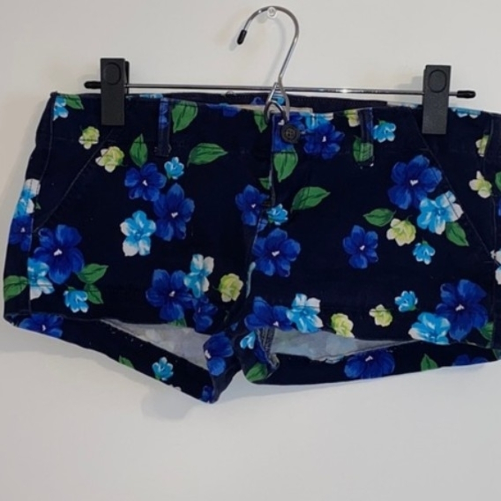 Hollister Navy Blue Floral Women's Shorts
